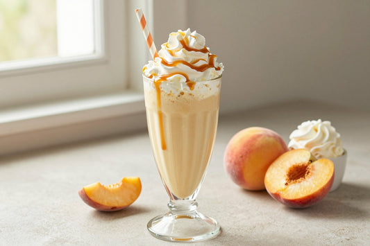 Peach Caramel Milkshake in a glass