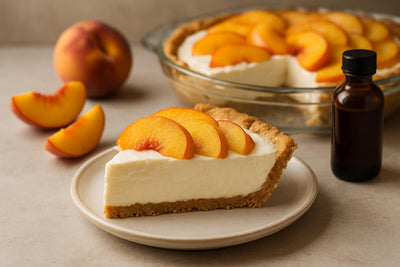 Slice of peach cream pie