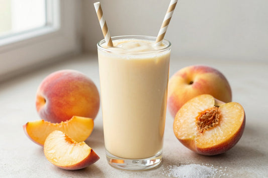 Peach Dairy-Free Yogurt Smoothie in a glass