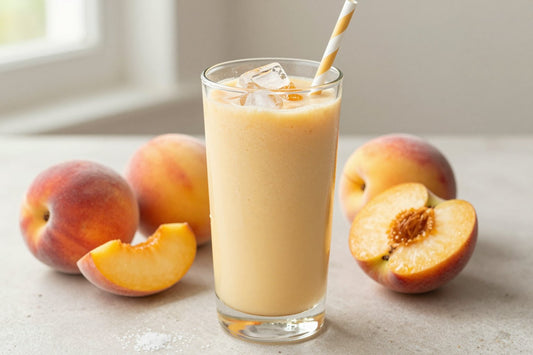 Peach Honey Smoothie in a glass