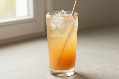 Peach Italian Soda in a glass