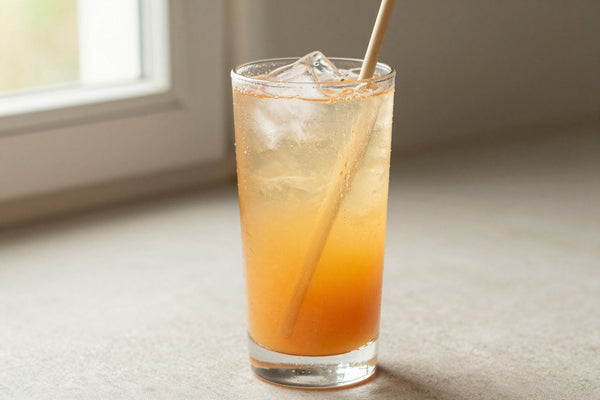 Peach Italian Soda in a glass