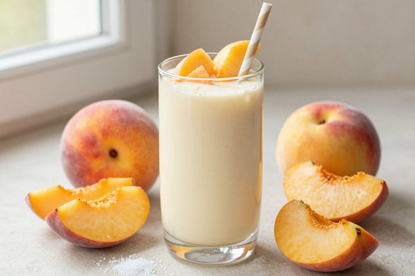 Peach Kefir Smoothie in a glass