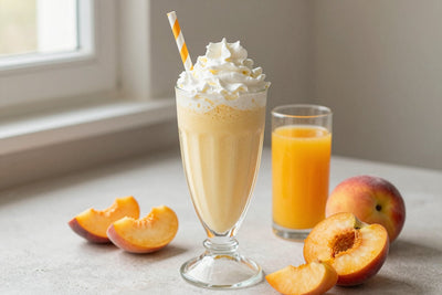 Peach Orange Milkshake in a glass