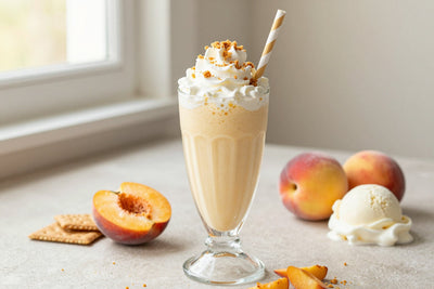 Peach Pie Milkshake in a glass