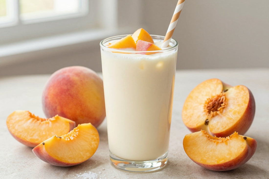 Peach Yogurt Breakfast Smoothie in a glass