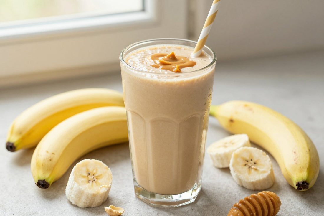 Peanut Butter Banana Smoothie in a glass