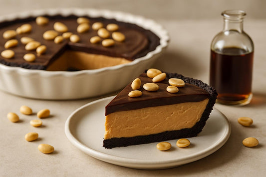 Slice of peanut butter chocolate pie