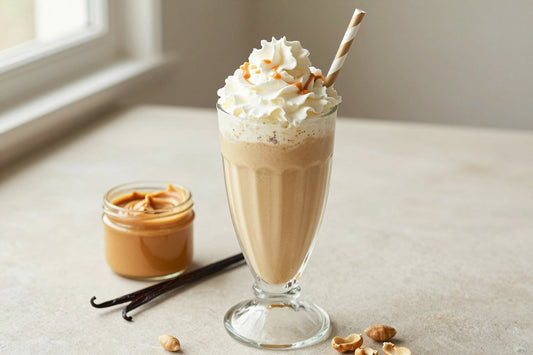Peanut Butter Coffee Milkshake in a glass