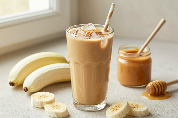 Peanut Butter Coffee Smoothie in a glass