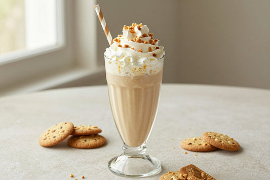 Peanut Butter Cookie Milkshake in a glass