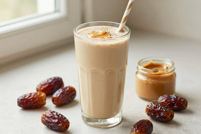 Peanut Butter Date Smoothie in a glass