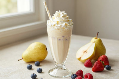 Pear Berry Milkshake in a glass