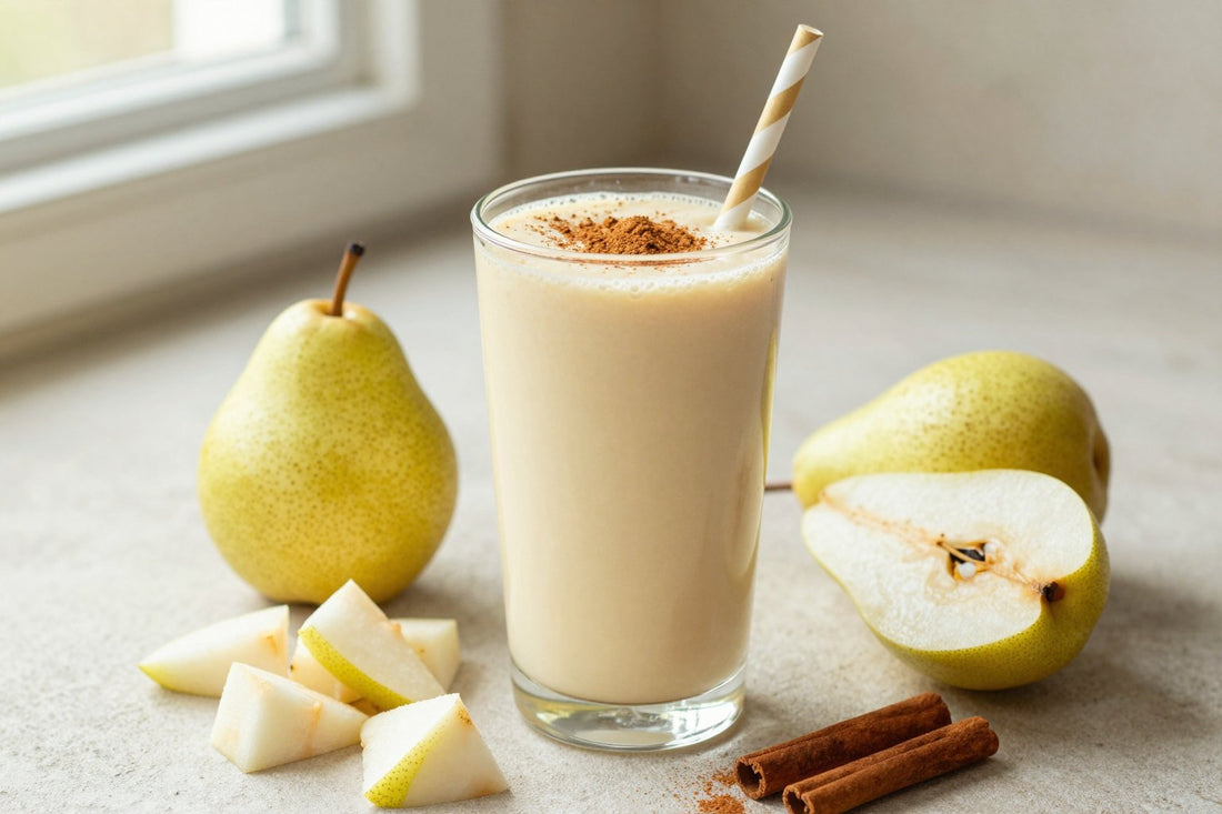 Pear Cinnamon Breakfast Smoothie in a glass