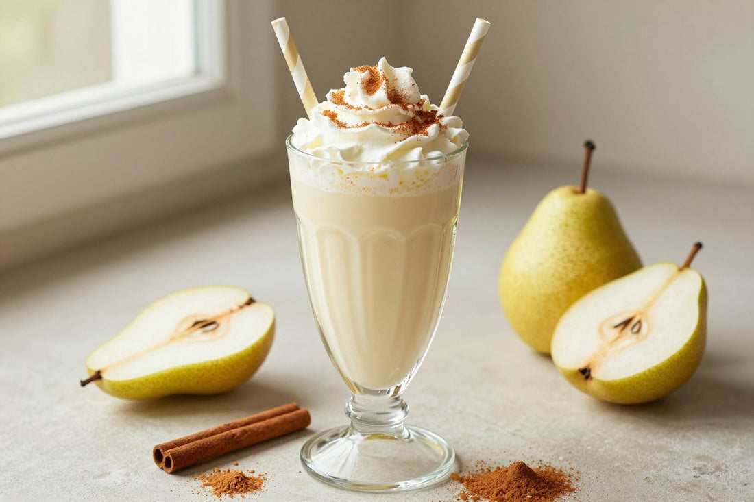 Pear Cinnamon Milkshake in a glass