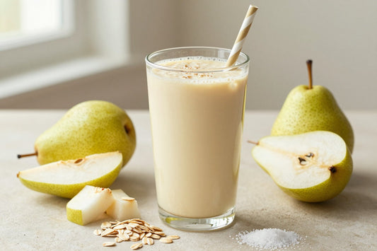 Pear Oatmeal Smoothie in a glass