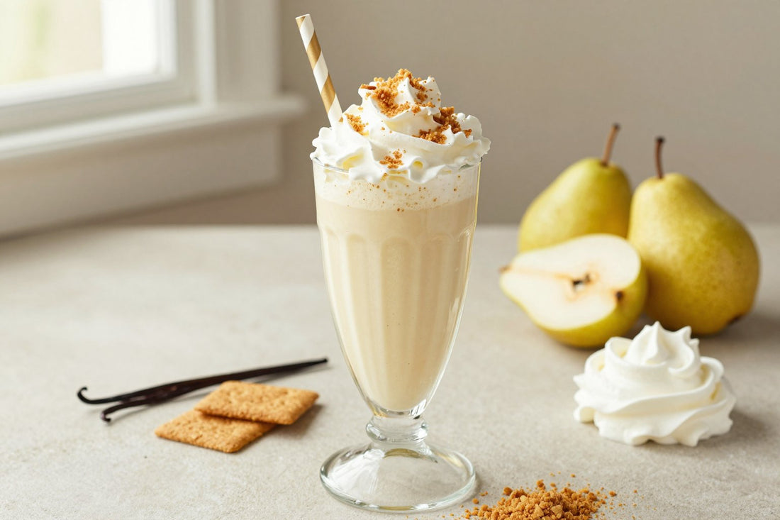 Pear Pie Milkshake in a glass