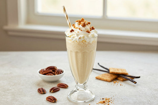 Pecan Pie Holiday Milkshake in a glass