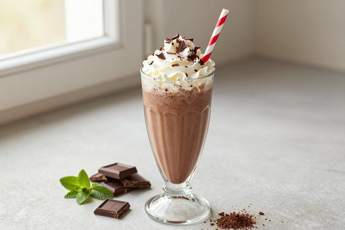 Peppermint Chocolate Milkshake in a glass