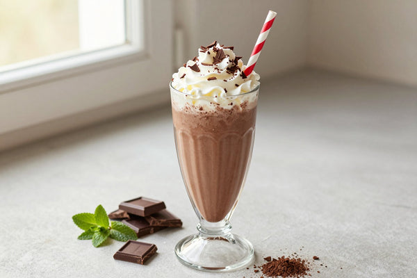 Peppermint Chocolate Milkshake in a glass