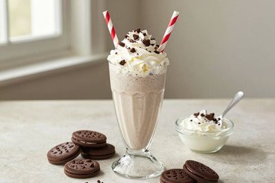 Peppermint Cookies & Cream Milkshake in a glass