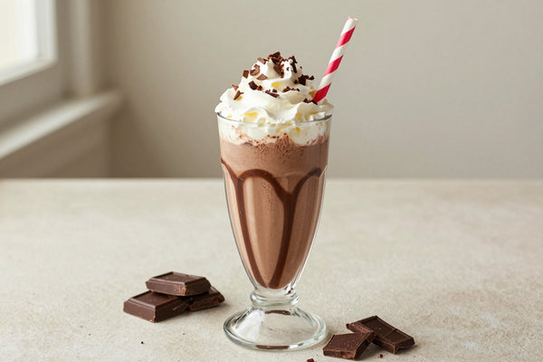 Peppermint Mocha Milkshake in a glass