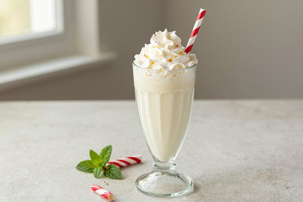 Peppermint Vanilla Milkshake in a glass