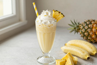 Pineapple Banana Milkshake in a glass