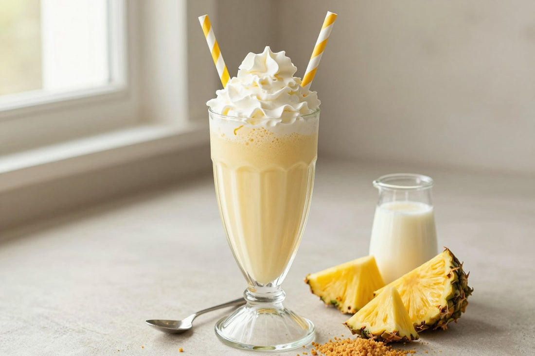 Pineapple Cheesecake Milkshake in a glass