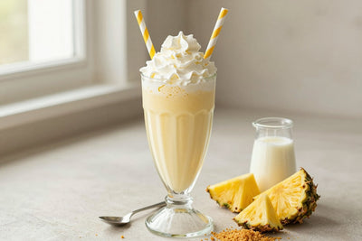 Pineapple Cheesecake Milkshake in a glass