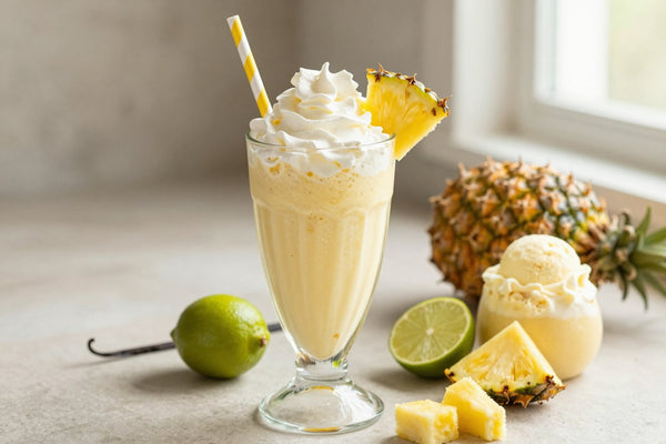 Pineapple Lime Milkshake in a glass