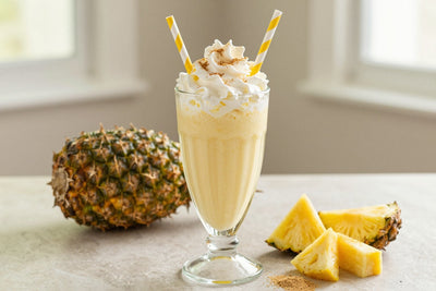Pineapple Malt Milkshake in a glass