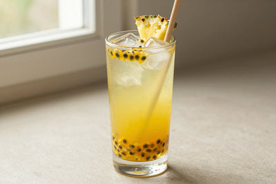 Pineapple Passion Fruit Refresher in a glass