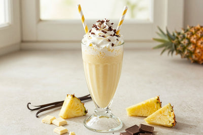 Pineapple White Chocolate Milkshake in a glass