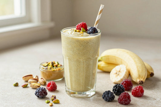 Pistachio Berry Smoothie in a glass