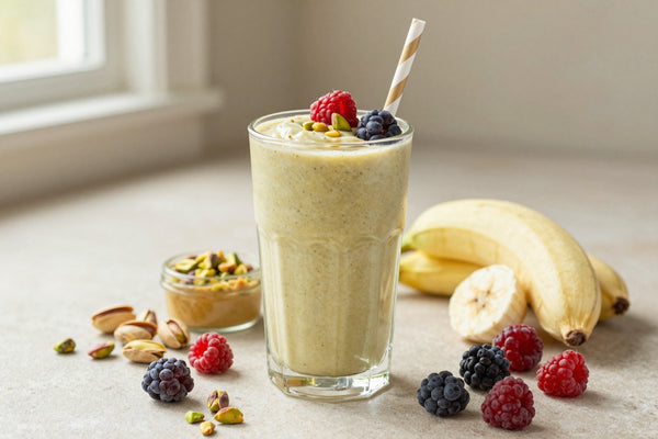 Pistachio Berry Smoothie in a glass