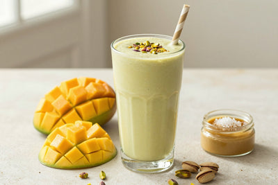 Pistachio Mango Smoothie in a glass