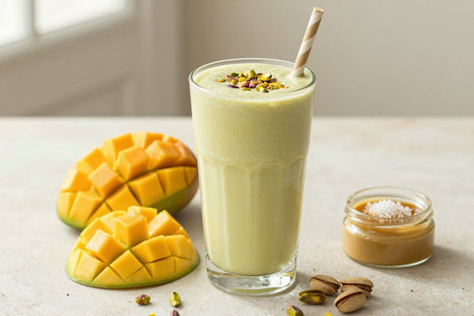 Pistachio Mango Smoothie in a glass