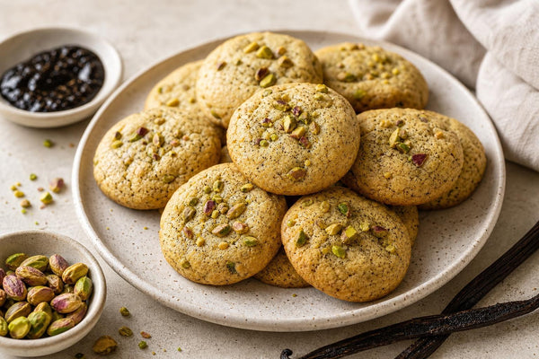Pistachio vanilla cookies
