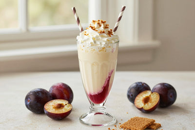 Plum Pie Milkshake in a glass
