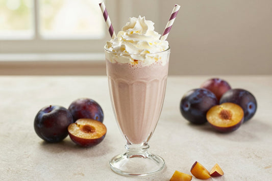 Plum Vanilla Milkshake in a glass