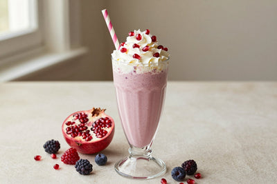 Pomegranate Berry Milkshake in a glass