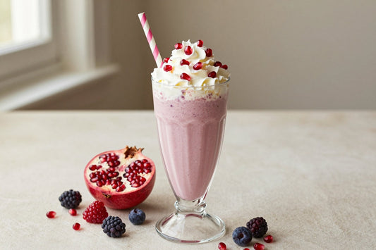 Pomegranate Berry Milkshake in a glass