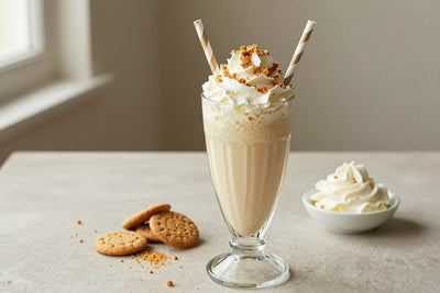 Praline Cookie Milkshake in a glass