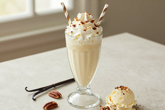 Praline Cream Milkshake in a glass