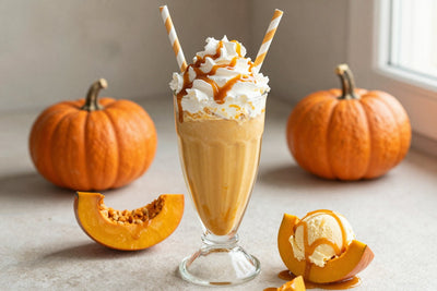 Pumpkin Caramel Milkshake in a glass