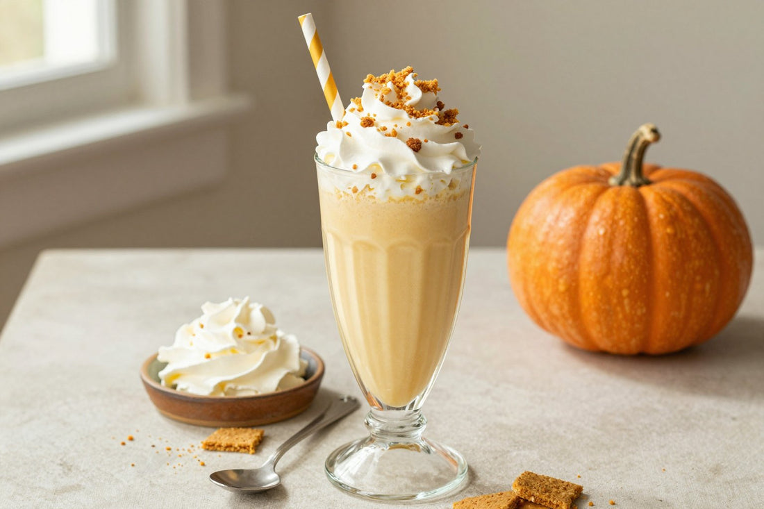 Pumpkin Cheesecake Milkshake in a glass