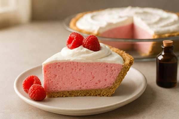 Slice of raspberry chiffon pie