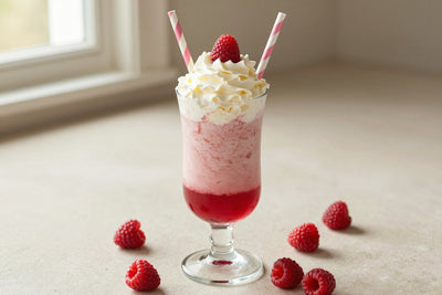 Raspberry Cream Float in a glass