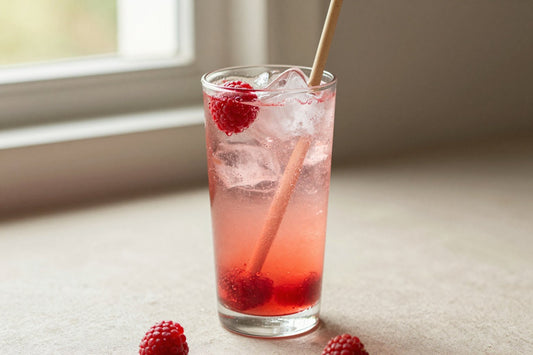 Raspberry Italian Soda in a glass